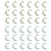 60pcs Auroral Mocha nails 3d shiny Moon ornament Flat Bottom nail diamond ornament-White+Yellow