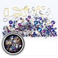 KIHOUT Deals 1 Wheels Nail Art Decorations Mixed Colored Multi Shaped Sized Rhinestones Diamonds Beads Flat Colorful Sparkle Nail Art Glass Rhinestones Crystal Gems