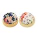2 Pcs Japanese Style Wooden Base Pin Cushion Lovely Cherry Blossom Printing Needle Cushion DIY Handcraft Sewing Tool Supplies(Random Style)