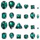 50pcs Crystal Claw Glass Rhinestones DIY Sewing Rhinestones Water Drop Sew On Claw Rhinestones Teardrop with Siliver Flat Base for Garment (Dark Green Mixed Style)