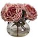 Silk Plant Nearly Natural Fancy Rose w/Vase - Pink