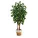 Silk Plant Nearly Natural 7 Sakaki Artificial Tree in Handmade Natural Jute and Cotton Planter