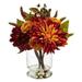 Silk Plant Nearly Natural Dahlia & Mum w/Vase Arrangement