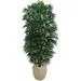 Silk Plant Nearly Natural 5 Double Bamboo Palm Artificial Plant in Sandstone Planter