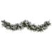 Silk Plant Nearly Natural 6 Flocked Mixed Pine Artificial Christmas Garland with 50 LED Lights Pine Cones and Berries