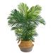 Silk Plant Nearly Natural 40 Areca Artificial Palm Tree in Boho Chic Handmade Cotton & Jute Gray Woven Planter UV Resistant (Indoor/Outdoor)