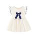 Phenas Little Girls Princess Dress Short Sleeve Casual Summer Cartoon Midi Dress