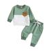 Pimfylm Baby Toddler Boys Fall Winter Outfits Toddler Baby Boy Outfits Hoodie Sweatshirts Boys Clothing Sets Green 110