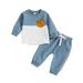 Pimfylm 2Pcs Baby Boys Hoodie Tops Pants Set Toddler Baby Boy Outfits Hoodie Sweatshirts Boys Clothing Sets Blue 100