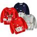 Godderr Toddler Boys Christmas Sweater for Kids Knit Pullover Xmas Elk Sweater Long Sleeve Cartoon Autumn Winter Sweatshirts for 2-8Y