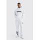 Mens White Tall Worldwide Football Oversized Tracksuit, White