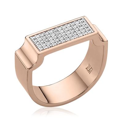 Rose Gold Signature Wide Diamond Ring Diamond