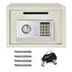 16 Litre Safe Box Digital Large Security Safety Steel Case 9.8 * 13.8 * 9.8in Cash Value Home Safe with Locking Bolts Spare Keys for Office or Home Use Wall or Floor Mounted, White