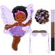 Sratte African Fairy Girl Pinata Cute African Girl Party Supplies Pinata with Blindfold and Bat African Girl Party Decorations for Birthday Party Fiesta Party Supplies, 14.96 x 10.83 x 2.95 Inches