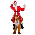 Christmas Carry Ride On Me Shoulder Santa Claus Mascot Costume Ride On Costume, Orange, One size