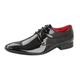 Mens Black Formal Shiny Patent Shoe Smart Party Oxford Wedding Office Dress Black Size UK 10