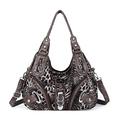 Angelkiss Hobo Purses and handbags for Women Satchel Handbag Women Purses Large Daily Shoulder Bags, Brown-leopard, L