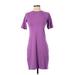 Old Navy Casual Dress - Sheath Crew Neck Short sleeves: Purple Print Dresses - Women's Size Small