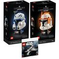 Lego Star Wars Set of 3: 75349 Captain Rex Helmet, 75350 Clone Commander Cody Helmet & 30654 X-Wing Starfighter