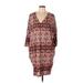 Ronen Chen Casual Dress - Popover: Tan Aztec or Tribal Print Dresses - Women's Size 12