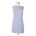 She + Sky Casual Dress - Mini High Neck Sleeveless: Blue Solid Dresses - Women's Size Medium