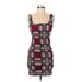 Shein Casual Dress - Mini: Burgundy Plaid Dresses - Women's Size Medium