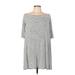 Old Navy Casual Dress - Mini Boatneck 3/4 sleeves: Gray Color Block Dresses - Women's Size Large