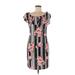 Full Circle Trends Casual Dress: Black Floral Motif Dresses - Women's Size Large