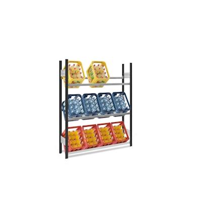 PROREGAL Getränkekistenregal Stecksystem Grundregal | HxBxT 175x150x30cm | Fachlast 150kg | 3 Ebenen für 12 Getränkekisten | Anthrazit/Verzinkt Image