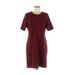 Old Navy Casual Dress - Sheath Crew Neck Short sleeves: Burgundy Print Dresses - Women's Size Medium