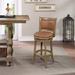 Lark Manor™ Analuz Swivel Counter, Bar & Extra Tall Stool Wood/Upholstered/Leather in Brown | Counter Stool (26.25" Seat Height) | Wayfair