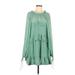 Ever New Melbourne Casual Dress - Mini Crew Neck Long sleeves: Green Print Dresses - Women's Size 6