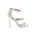 Steve Madden Heels: Silver Print Shoes - Women's Size 7 - Open Toe