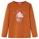 vidaXL Kids' T-shirt with Long Sleeves Cognac 116