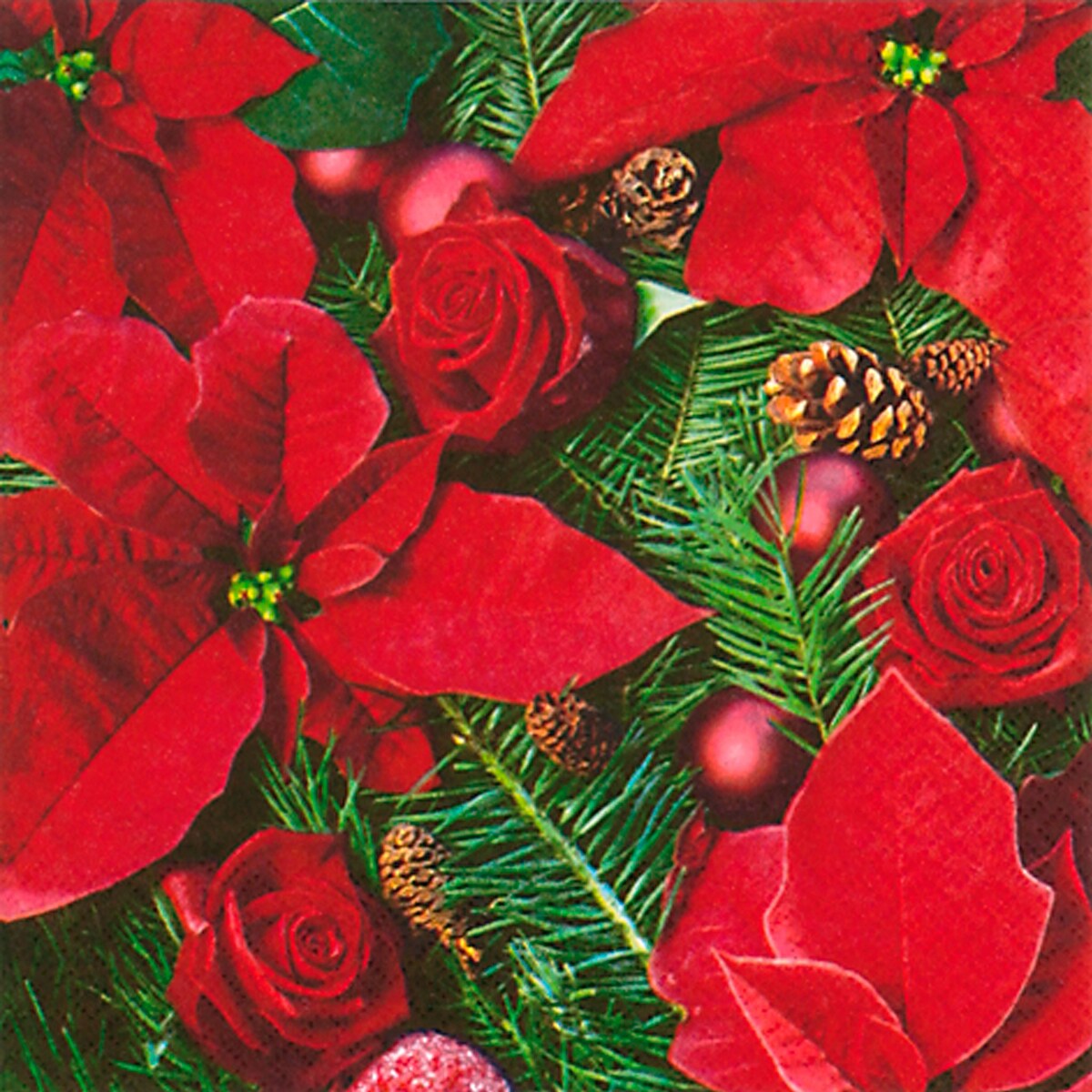ti-flair 20 Papierservietten 33x33cm Weihnachtsstern Motiv 3lagige Weihnachtsservietten Image