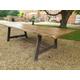 Industrial Style Bespoke Size Dining Table with an A-Frame Steel Girder Base, British steel