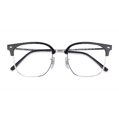 Unisex s browline Black Silver Plastic Prescription eyeglasses - Eyebuydirect s Ray-Ban RB7216 New Clubmaster
