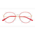 Female s round Red Gold Metal Prescription eyeglasses - Eyebuydirect s Vogue Eyewear VO4280