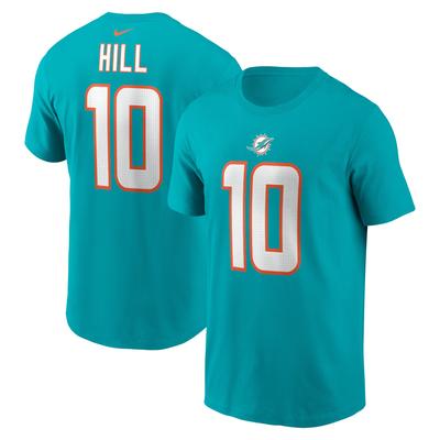 Nike Tyreek Hill Aqua Miami Dolphins Spielername und -nummer-T-Shirt für Herren Image
