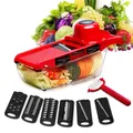 7IN1 Multifunctional Vegetable Cutter Grater Food Slicers Shredders With 6 Blade Potatoes Carrots