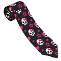 Gothic Pink Skull Necktie Unisex Polyester 8 cm Neck Ties for Men Casual Wide Daily Wear Party