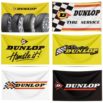 FLAGDOM 90X150CM 3X5FT Dunlop Flagge Polyester Gedruckt Auto Teile Banner Für Dekor Image
