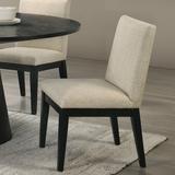Froja Side Chair (Set-2) in Beige Fabric & Black Finish