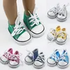 43cm geborene Baby puppen schuhe Leinwand schnüren Turnschuhe weiß schwarz grün rosa rot Schuhe passen für 18 Zoll Höhe Mädchen Puppen Zubehör