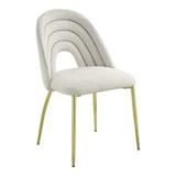ACME Fadri Hollow Back Side Chairs in White and Mirrored Gold (Set of 2)