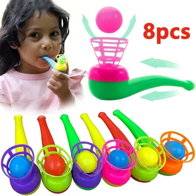 2-8 stücke Bunte Kunststoff Rohr Schlag Ball kinder Puzzle Spielzeug Klassische Magie Schwimmenden Schlag Ball Spielzeug Baby Balance training Spiel Image