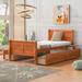 Twin Size Wood Platform Bed with 4 Drawers and Streamlined Headboard and Footboard