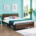 Platform Full Bed Frame/Mattress Foundation with Rustic Headboard and Footboard, Strong Steel Slat Support, No Box Spring Need