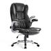 Ergonomic Executive Office Desk Chair with Flip-up Armrest, Computer Chair with Adjustable Height, Rocking Mode & Lumbar Support