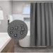 Grey Waffle Weave Geometric Washable Thick Fabric Shower Curtain - 70" x 72"